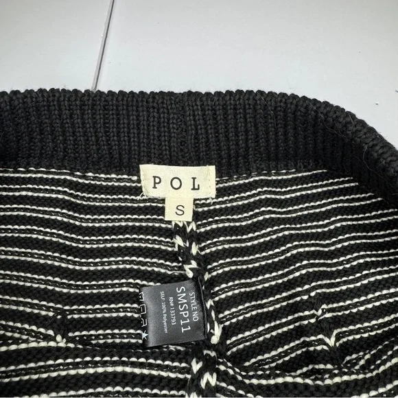 POL Black & White Striped Knit Shorts | Size S | Love in Cali Patch NWOT - Picture 3 of 6